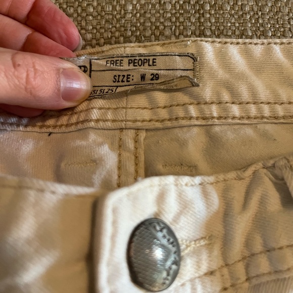 Free People White Cropped Skinny Jeans with Distressing - Picture 5 of 11